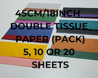 45cm/18" Double Tissue Origami Paper (Pack of 5, 10 or 20 sheets)