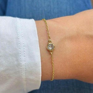 Diamond Bracelet, Adjustable Bracelet, Minimalist Bracelet, Gift for Her, Gold Bracelet, Dainty Bracelet, Delicate Bracelet
