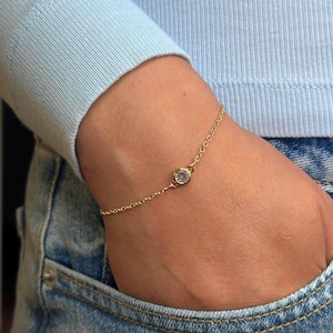 Diamond Bracelet, Adjustable Bracelet, Minimalist Bracelet, Gift for Her, Gold Bracelet, Dainty Bracelet, Delicate Bracelet