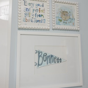 Watercolor Name Pennant