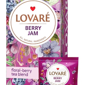Lovare Berry Jam Tea – Fruit & Flower Tea Blend Cherry, Raspberry  Blackcurrant