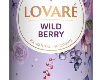 Wild Berry Lovare Tea 80g Black Tea Floral Fruit Blend + 15 Tea Filter Bags