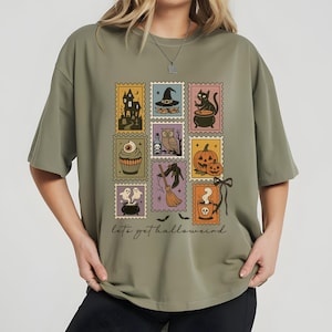 Retro Halloween Katzen-Geist-Shirt: Gruseliges Mama-T-Shirt, Herbst-Kürbis-Vibes