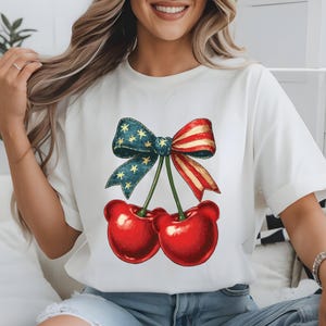 Cherry Mouse Shirt, Disney Cherry Tee, Mickey Cherry Bow, Cherries Mickey Shirt, Patriotic Disney Shirt,4th of July Tee,Cute Disney Outfit