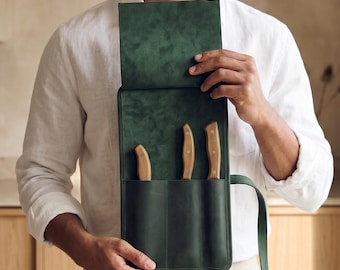 100% Genuine leather knife roll, Custom leather chef knife roll, Personalized leather knife holder,Leather chef knife case,Custom knife roll