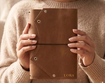 Personalized leather journal cover, Bound journal cover, A5 Journal cover, Custom notebook sleeve, Leather notebook case, A4 Leather journal