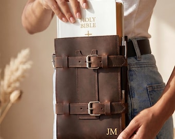 100% Genuine leather book belt holder,Leather Bible carrier,Custom cize Bible case,Personalized leather Bible cover,Belt book holder leather