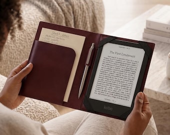 Personalized leather Kobo Clara case, Leather Kobo Libra Colour case, Leather Kobo Clara BW case, Leather Kobo sleeve, Leather Kobo cover