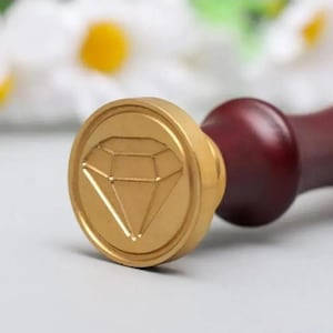 Diamant Wachs Siegel Stempelkopf, Diamant Wachssiegel Stempelkopf mit Holzgriff, Wachs Siegel Set, Vintage Style Stempel, Custom Wachs Meer