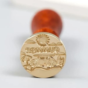 Summer Journey Wax Seal Stamp Head, Summer Journey Wax Stamp Head With Wooden Handle, Summer Journey Wax Seal Set