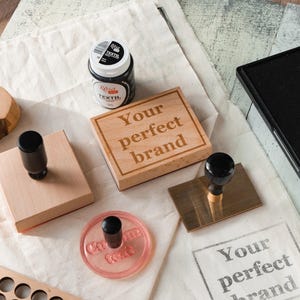 Individuelles Logo Stempel, Gummistempel Logo, Personalisierter Geschäftslogostempel, Gummistempel Holz, Individueller Gummistempel Geschäft, Rundstempel