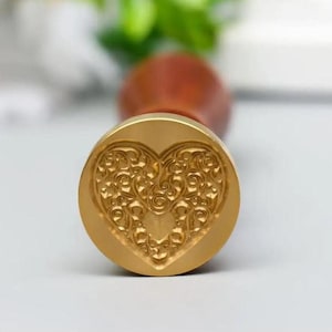 Cabezal de sello de cera con forma de corazón, Cabezal de sello de cera con forma de corazón con mango de madera, Juego de sellos de cera con forma de corazón, Sello de cera Hearth