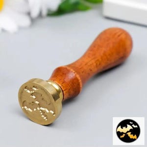 Lakzegelkop vleermuizen, lakstempelkop vleermuizen met houten handvat, lakzegelset vleermuizen