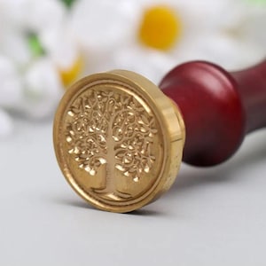 Tree Wax Seal Stamp head, Tree wax stamp head with wooden handle, Tree Wax seal set, Tree Wax Stamp