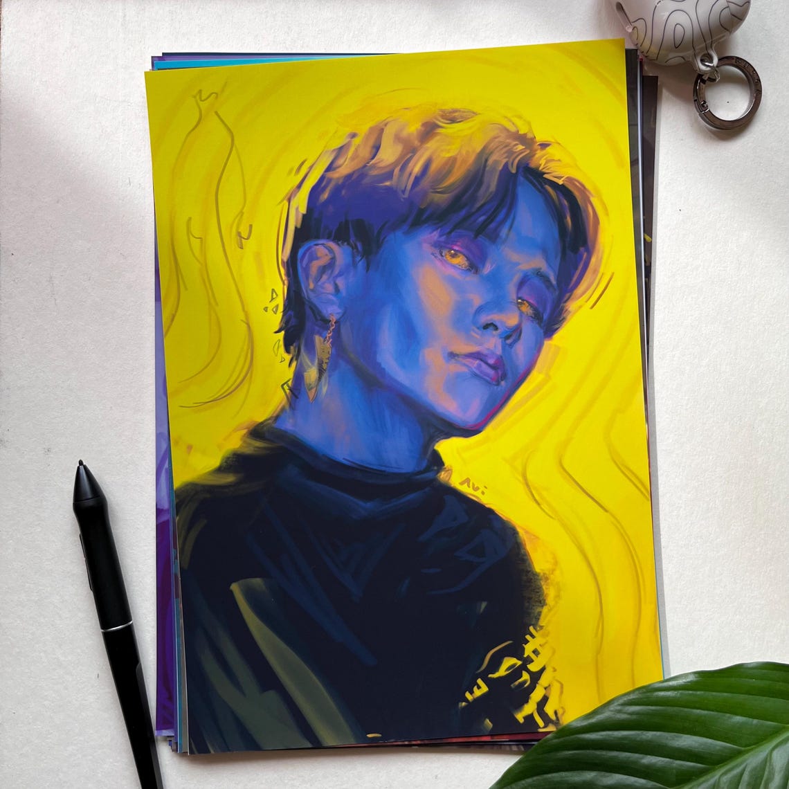 ateez-jongho-fanart-ateez-art-print-illustration-poster-wall-art