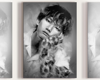 BTS V Fanart | BTS Art Print | Illustration Poster | Wall Art