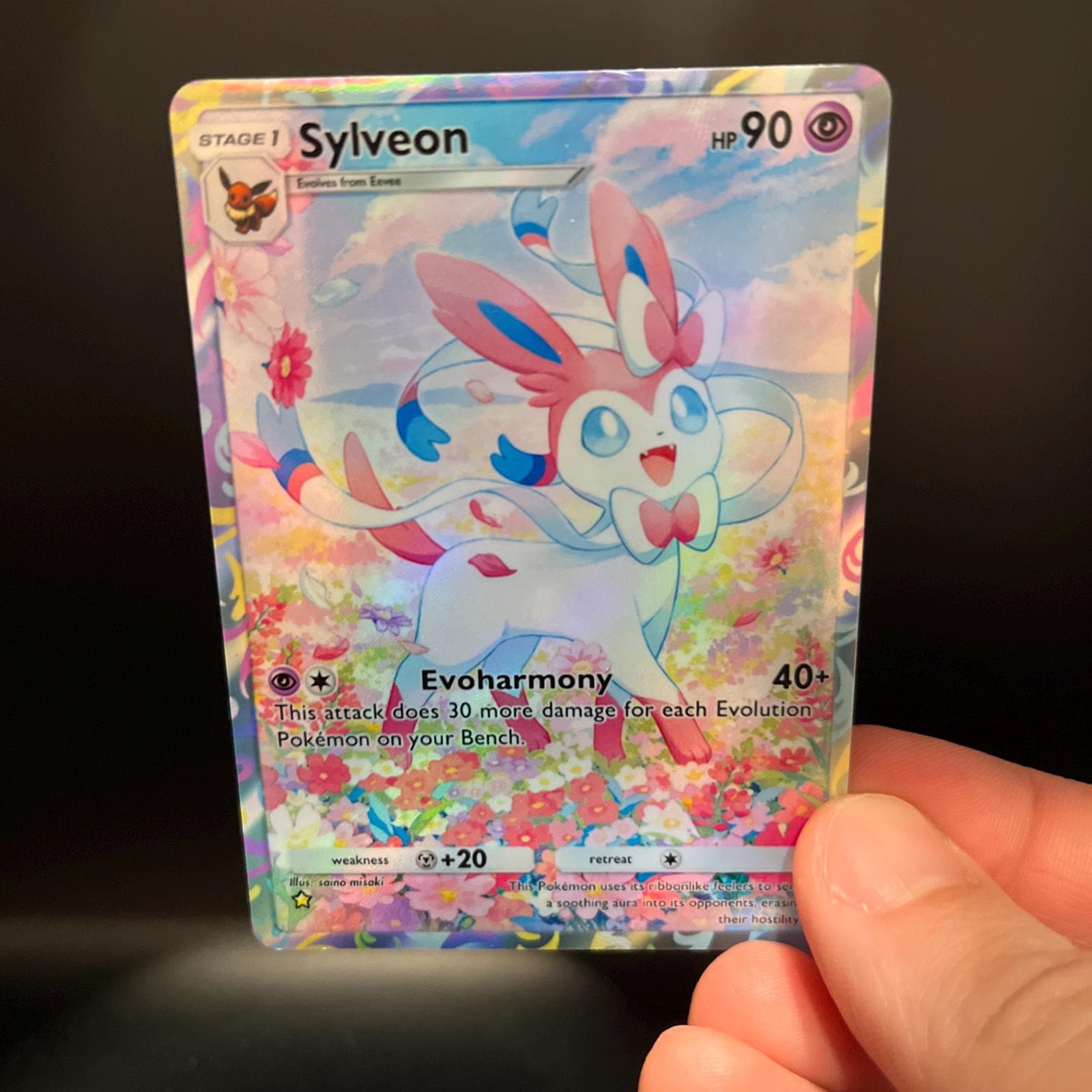 rare sylveon pokemon card Fan-made Holographic Pokémon TCG Pocket | Eevee Grove Psychic Angelite Choose 2 of your opponents Benched Pokemon Sylveon Ex Special Illustration Rare
