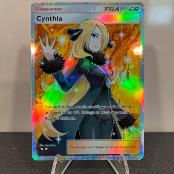 Cynthia Full Art Trainer Holographic Pokmon TCG Pocket Self Made Card -  Sharp Details! - Etsy