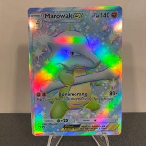Carta de bolso feita por você mesmo, Shiny Marowak ex-Pokémon Holográfico TCG - Detalhes nítidos!