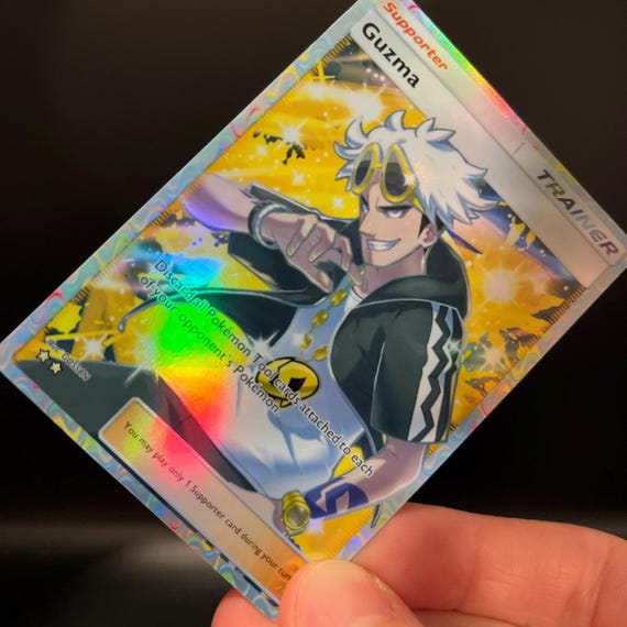 Guzma Trainer Holographic Pokmon TCG Pocket Self Made Card - Sharp  Details! - Etsy
