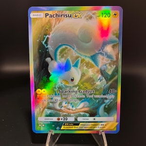 Pachirisu ex Carta de bolso holográfica Pokémon TCG feita por você mesmo - Detalhes nítidos!