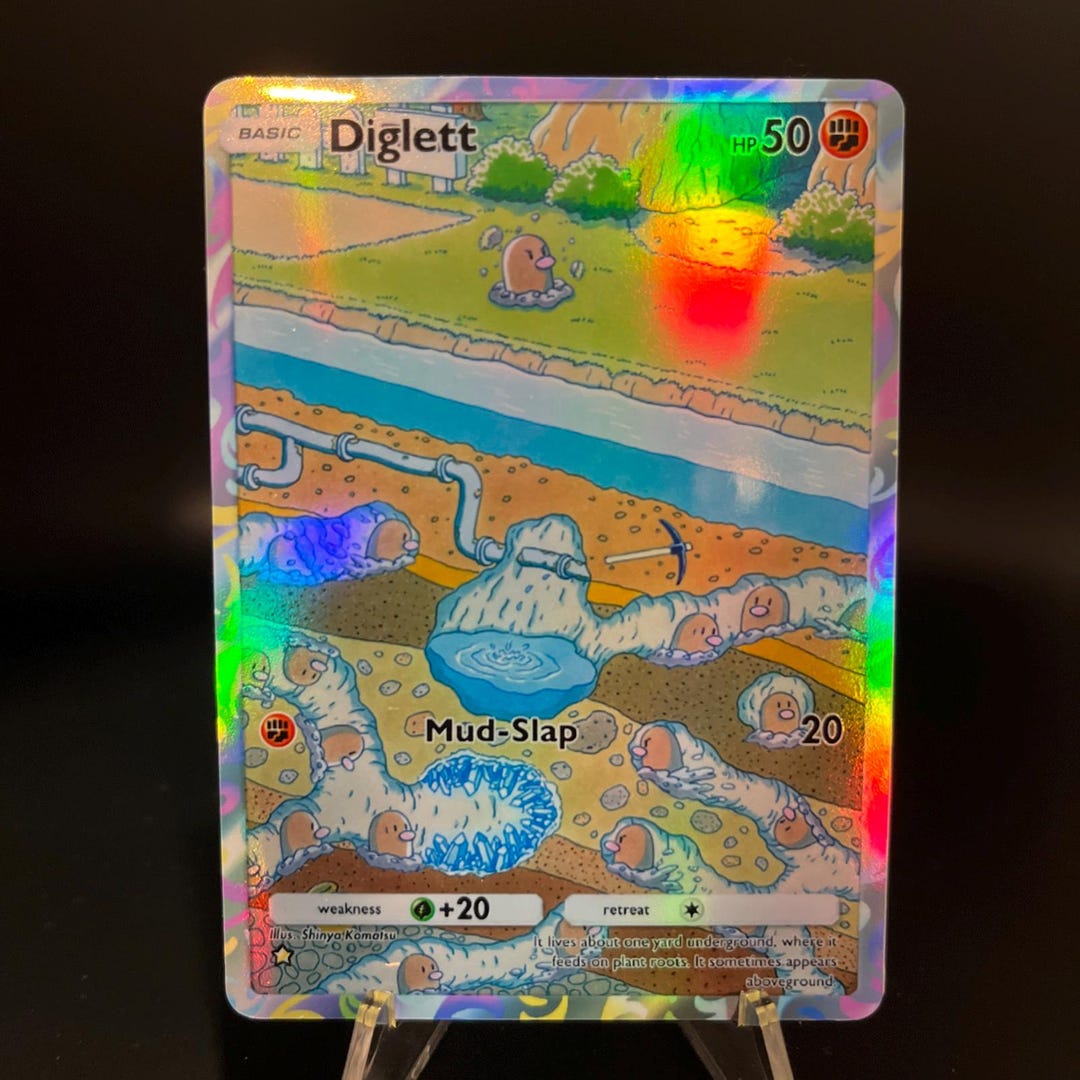 diglett pokemon card price Diglett Holographic Pokémon TCG Pocket Self Made Card - Sharp Details!
