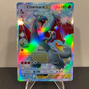 Carta de bolso Pokémon Holográfico TCG Charizard ex Shiny feita por você mesmo - Detalhes nítidos!
