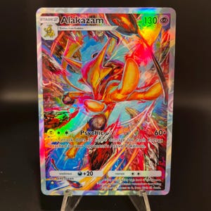 Pokémon TCG Pocket Alakazam Ilustração Holográfica Rara Carta Feita por Você Mesmo