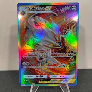 Carta de bolso Solgaleo ex Holographic Pokémon TCG feita por você mesmo - Detalhes nítidos!