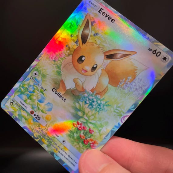 Eevee Fan-made Holographic Pokmon TCG Pocket Card | Eevee Grove - Etsy