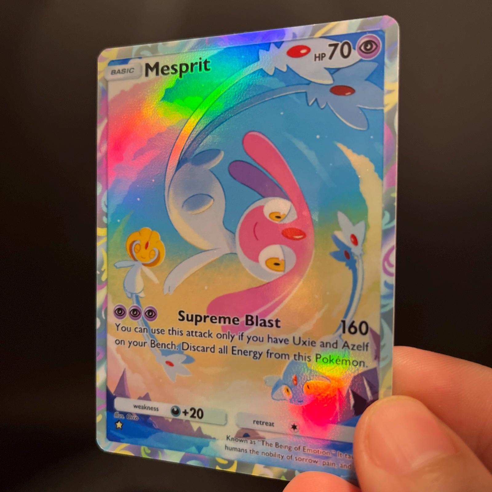 Mesprit Holographic Pokmon TCG Pocket Self Made Card - Sharp Details! -  Etsy