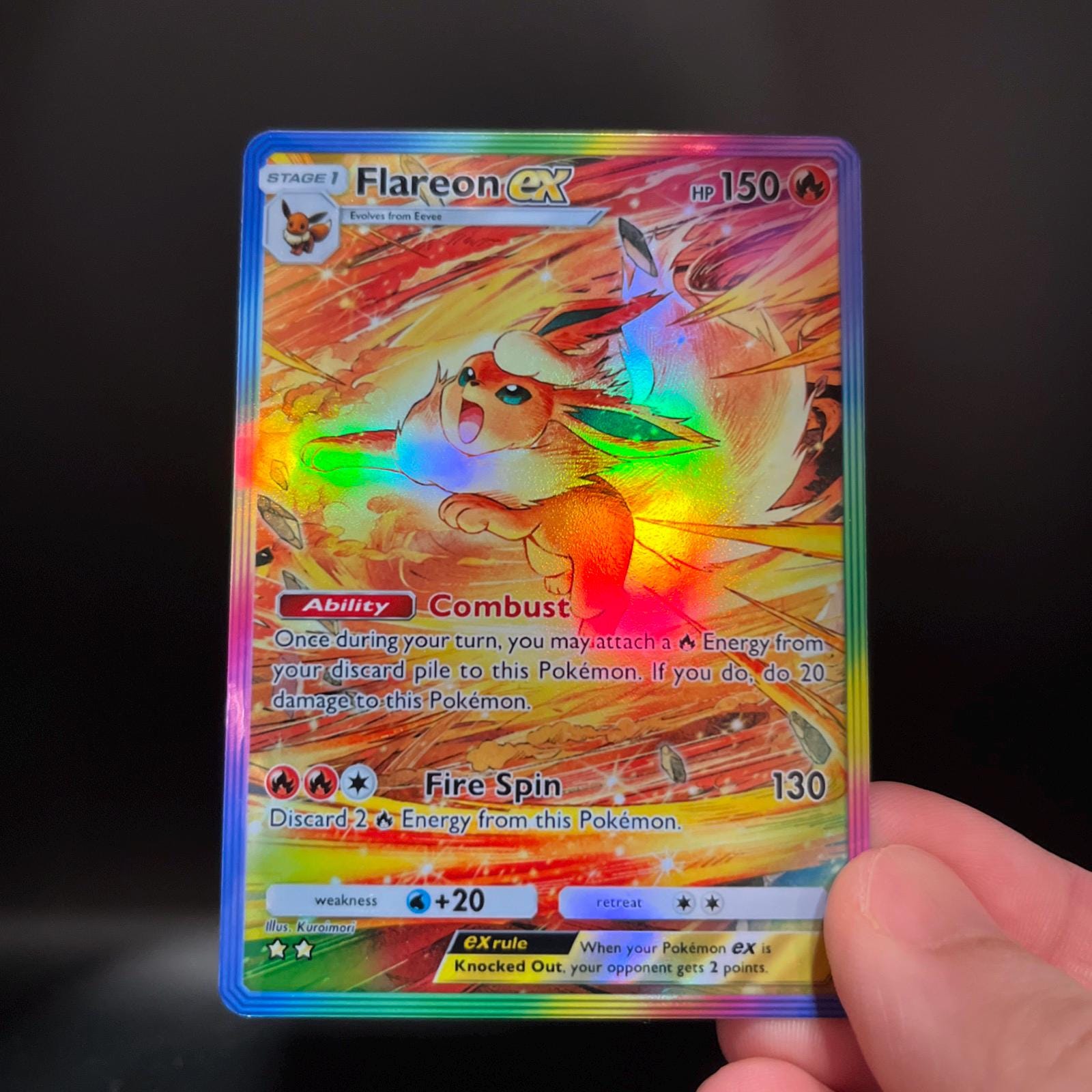 Flareon Ex Fan-made Holographic Pokmon TCG Pocket Card | Eevee Grove - Etsy
