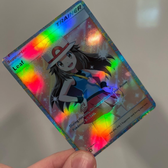 Leaf Trainer Holographic Pokmon TCG Pocket Self Made Card - Sharp Details!  - Etsy