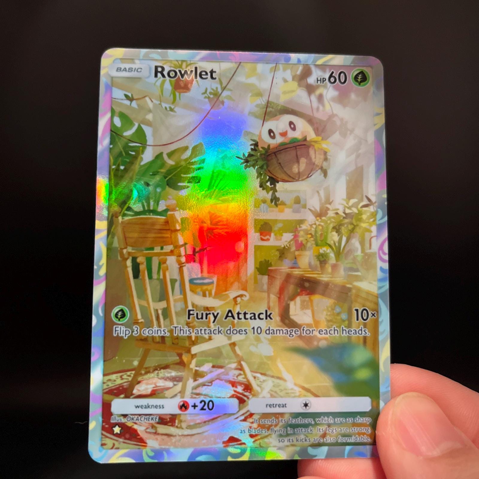 Rowlet Holographic Pokmon TCG Pocket Self Made Card - Sharp Details! - Etsy