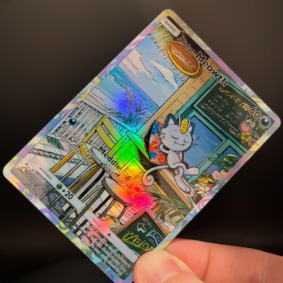 Alolan Meowth Holographic Pokmon TCG Pocket Self Made Card - Sharp  Details! - Etsy