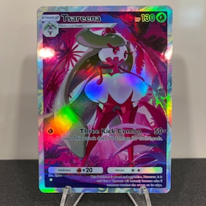 Carta de bolso Pokémon Holográfica Tsareena feita por você mesmo - Detalhes nítidos!