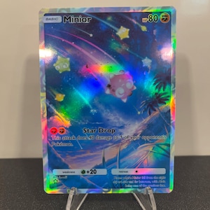 Carta de bolso Minior Holográfica Pokémon TCG feita por você mesmo - Detalhes nítidos!