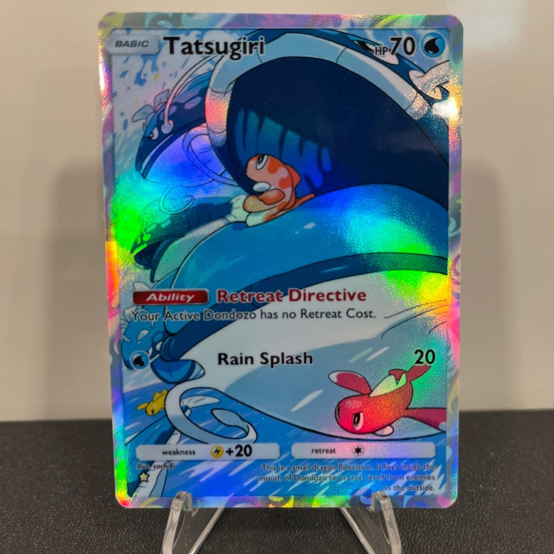 tatsugiri pokemon card value Tatsugiri Holographic Pokémon TCG Pocket Self Made Card - Sharp Details!