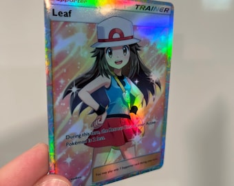Leaf Trainer Holographic Pokmon TCG Pocket Self Made Card - Sharp Details!