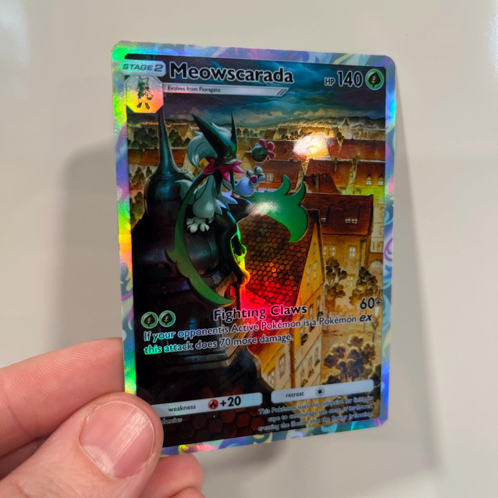 Meowscarada Holographic Pokmon TCG Pocket Self Made Card - Sharp Details!  - Etsy
