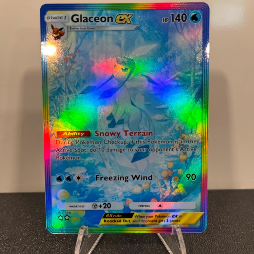 angel of ice pokemon card Cards and Collectables Ultra Rare Card Type Glaceon Ex Holographic Pokmon TCG