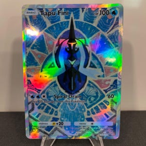Carta de bolso holográfica Tapu Fini Pokémon TCG feita por você mesmo - Detalhes nítidos!
