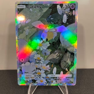 Cartão de bolso Pokémon Holográfico TCG Cutiefly feito por você mesmo - Detalhes nítidos!