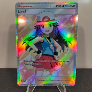 Carta de bolso Pokémon Holográfica TCG do Treinador de Folhas, feita por você mesmo - Detalhes nítidos!