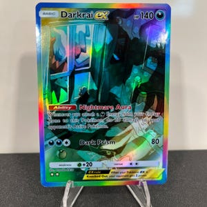 Carta de bolso Pokémon Holográfico TCG Darkrai ex feita por você mesmo - Detalhes nítidos!