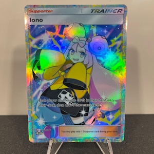 Carta de bolso holográfica Pokémon TCG do Treinador Iono, feita por você mesmo - Detalhes nítidos!