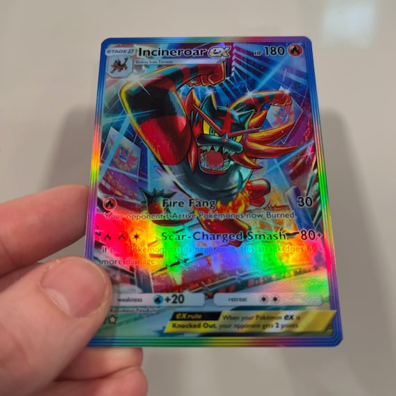 Incineroar Ex Holographic Pokmon TCG Pocket Self Made Card - Sharp  Details! - Etsy