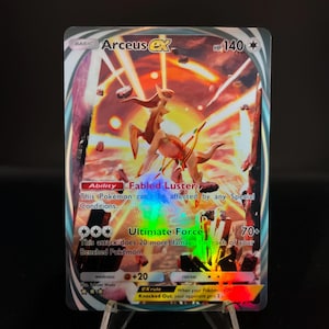 Pokémon TCG Pocket Arceus EX Imersivo Holográfico Ilustração Raro Autoimpresso Card