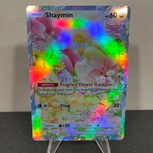 Carta de bolso holográfica Pokémon TCG Shaymin feita por você mesmo - Detalhes nítidos!