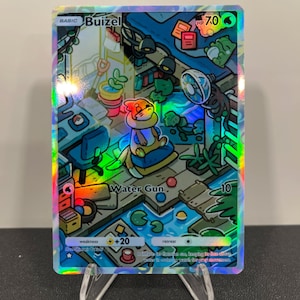 Carta de bolso Buizel Holográfica Pokémon TCG feita por você mesmo - Detalhes nítidos!